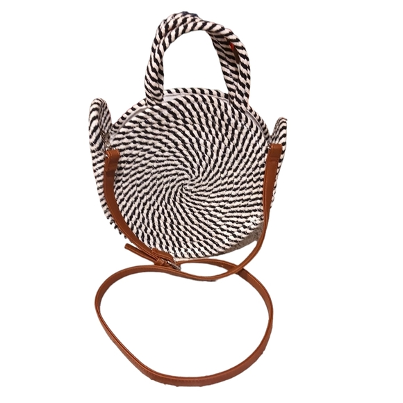 Womens Woven Handbag Rope Nautical Boho Round Beachy Spring - Picture 1 of 6